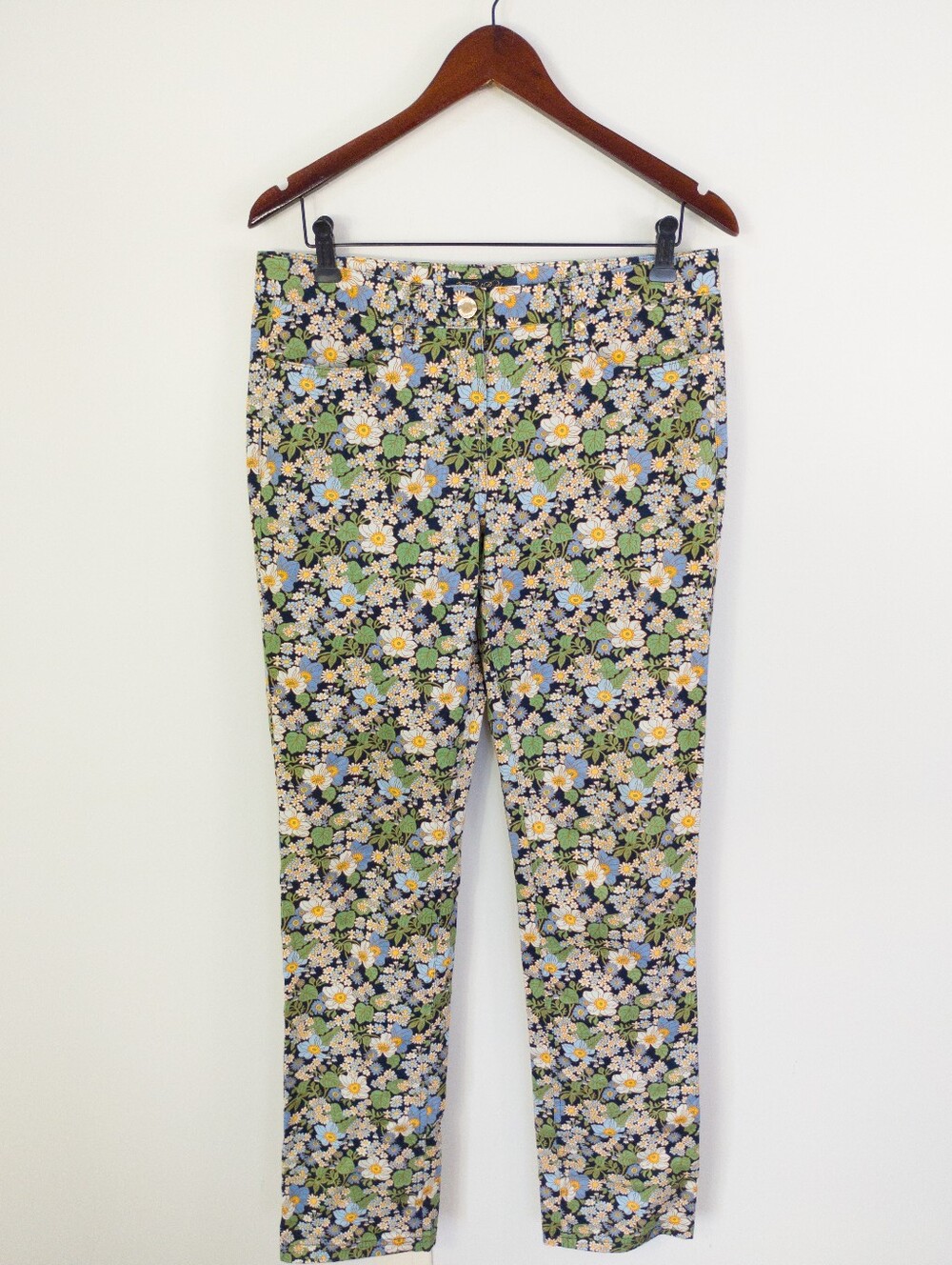 Brooks Brothers Natalie Floral Stretch Ankle Chino Pants Size 6 Daisy Preppy